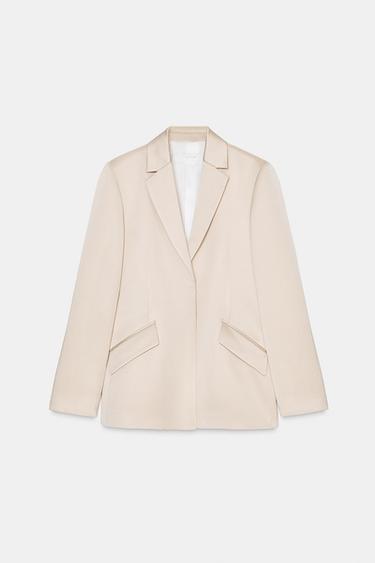 BLAZER SATINADA - Beige de Zara