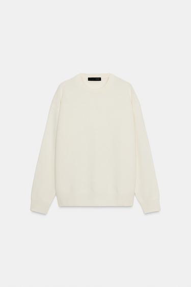 LONG SLEEVE 100% CASHMERE SWEATER - Ecru by Zara