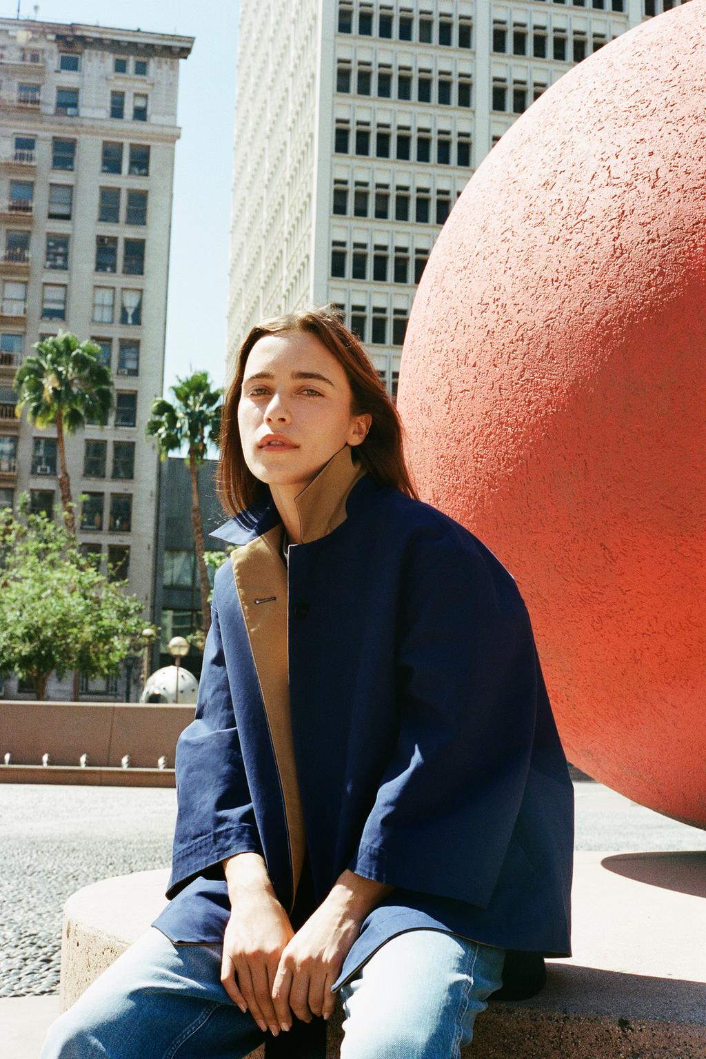 ZW COLLECTION REVERSIBLE SHORT TRENCH COAT