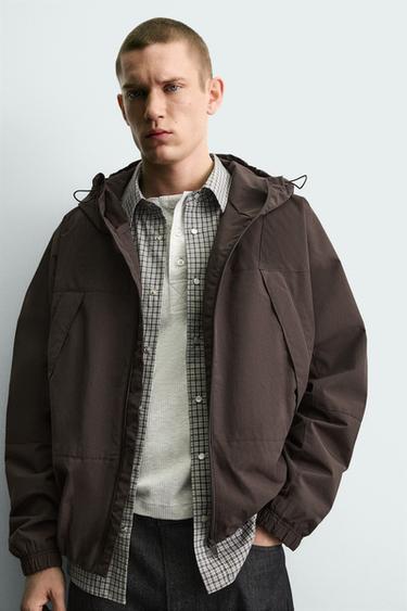 BLOUSON TECHNIQUE DÉPERLANT COMBINÉ POLAIRE - Marron de Zara - Image 4