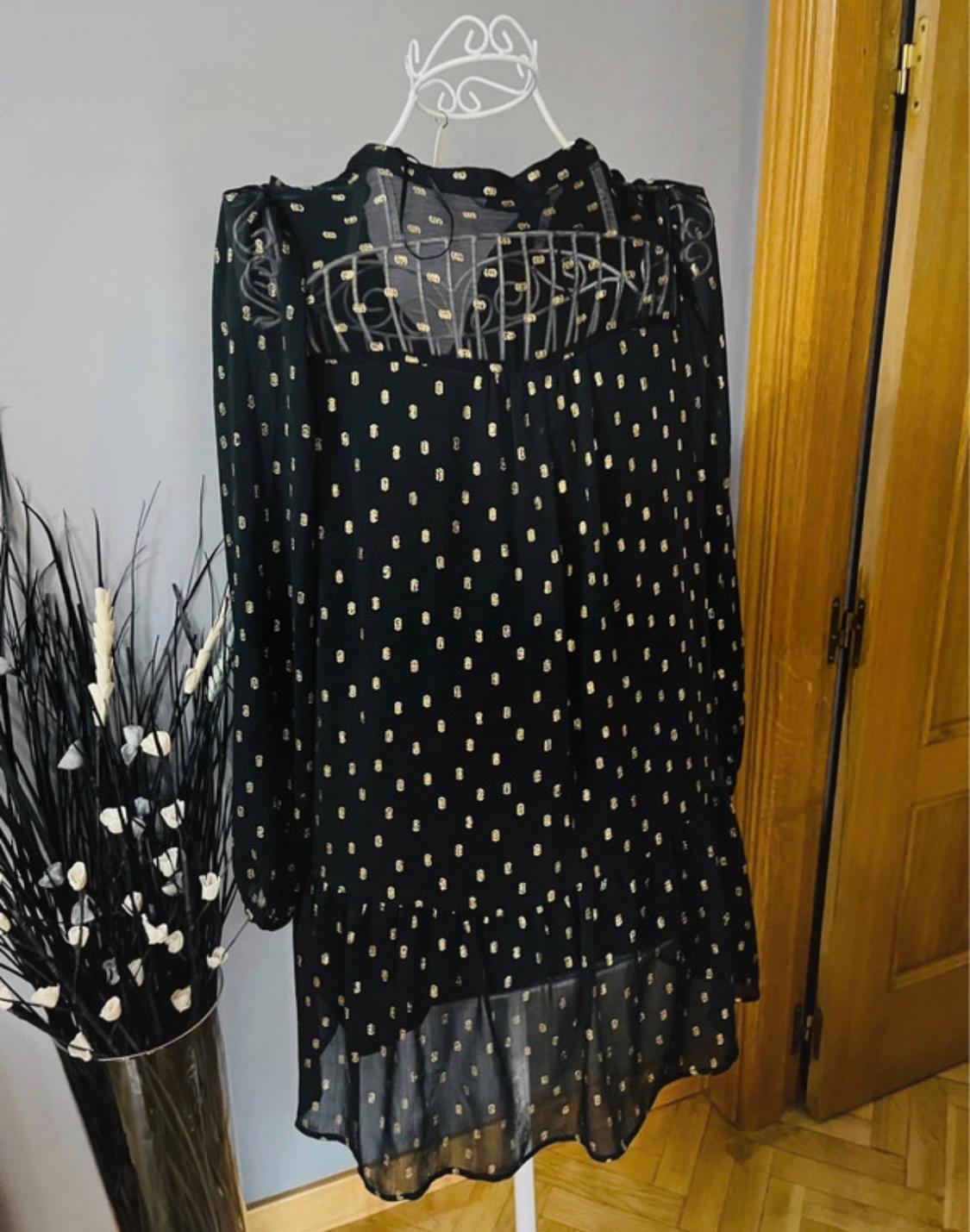 DOTTED MESH METALLIC THREAD DRESS - Image 3