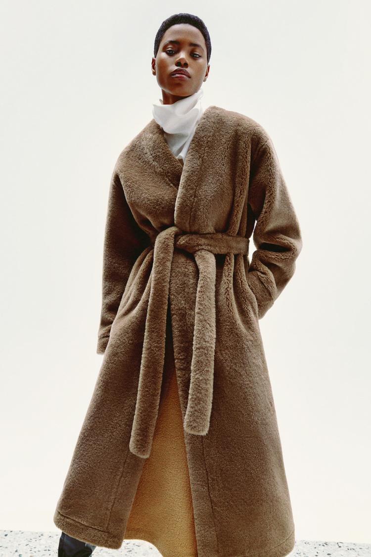 Women's Feather Coat Zara Fur Coat Zara Women Coat ZW