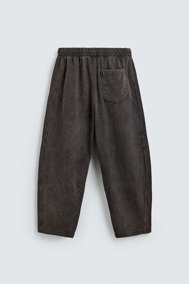 WASHED BALLOON FIT JOGGER TROUSERS - Dark brown by Zara - Image 7