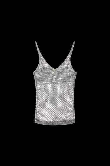 RED METALLIC THREAD TOP - Silver by Zara - Image 0