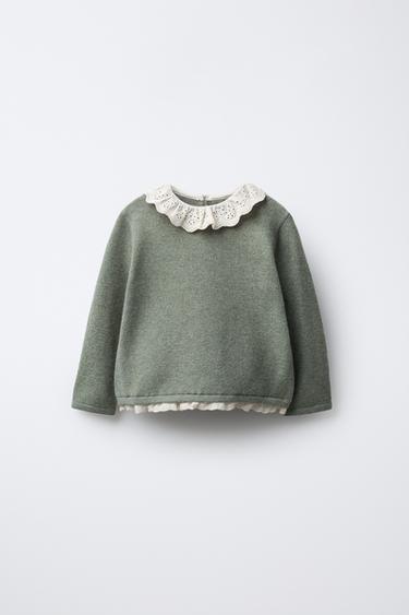 LACE KNIT SWEATER - Pink by Zara - Image 0