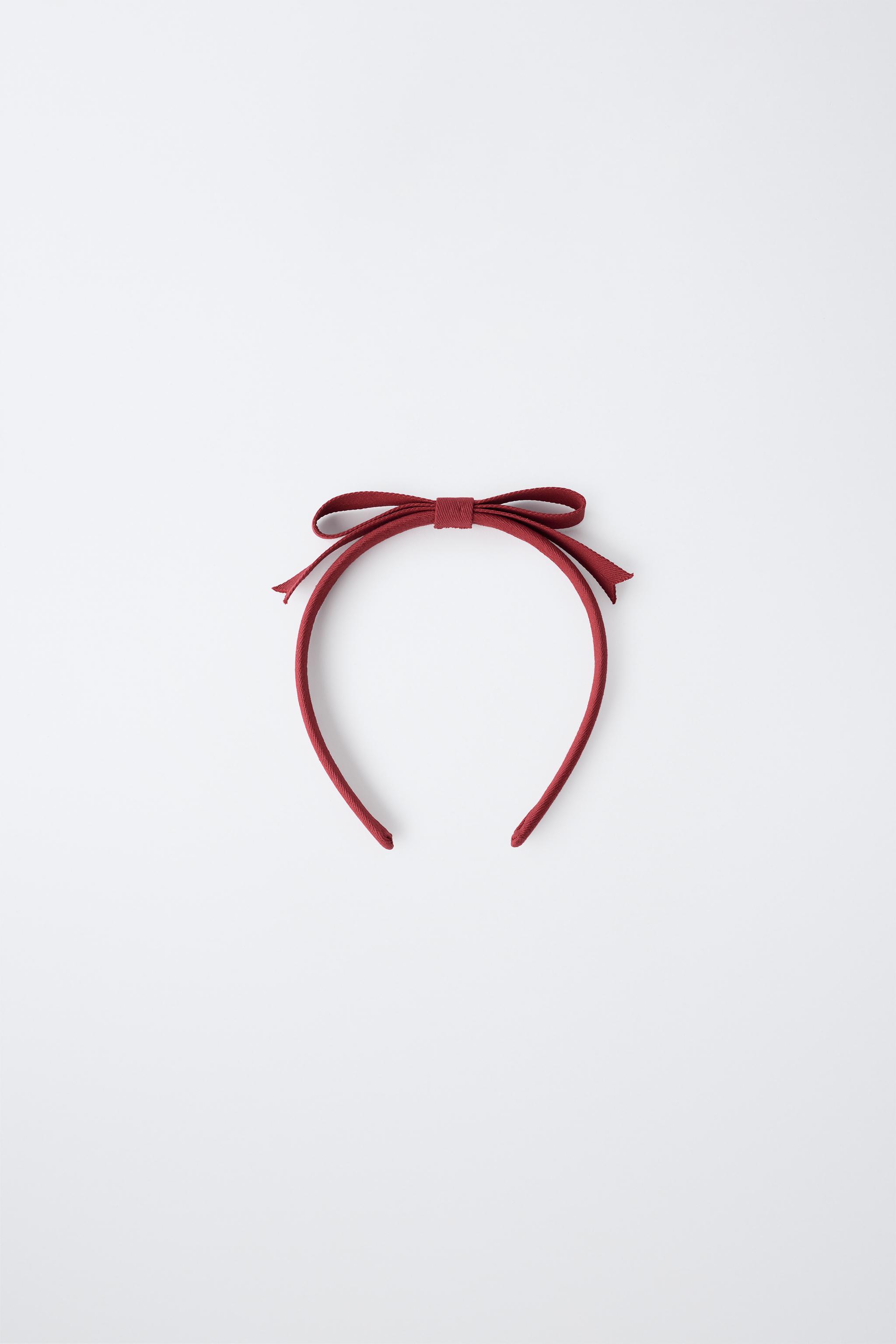 BOW APPLIQUÉ HEADBAND — Maroon