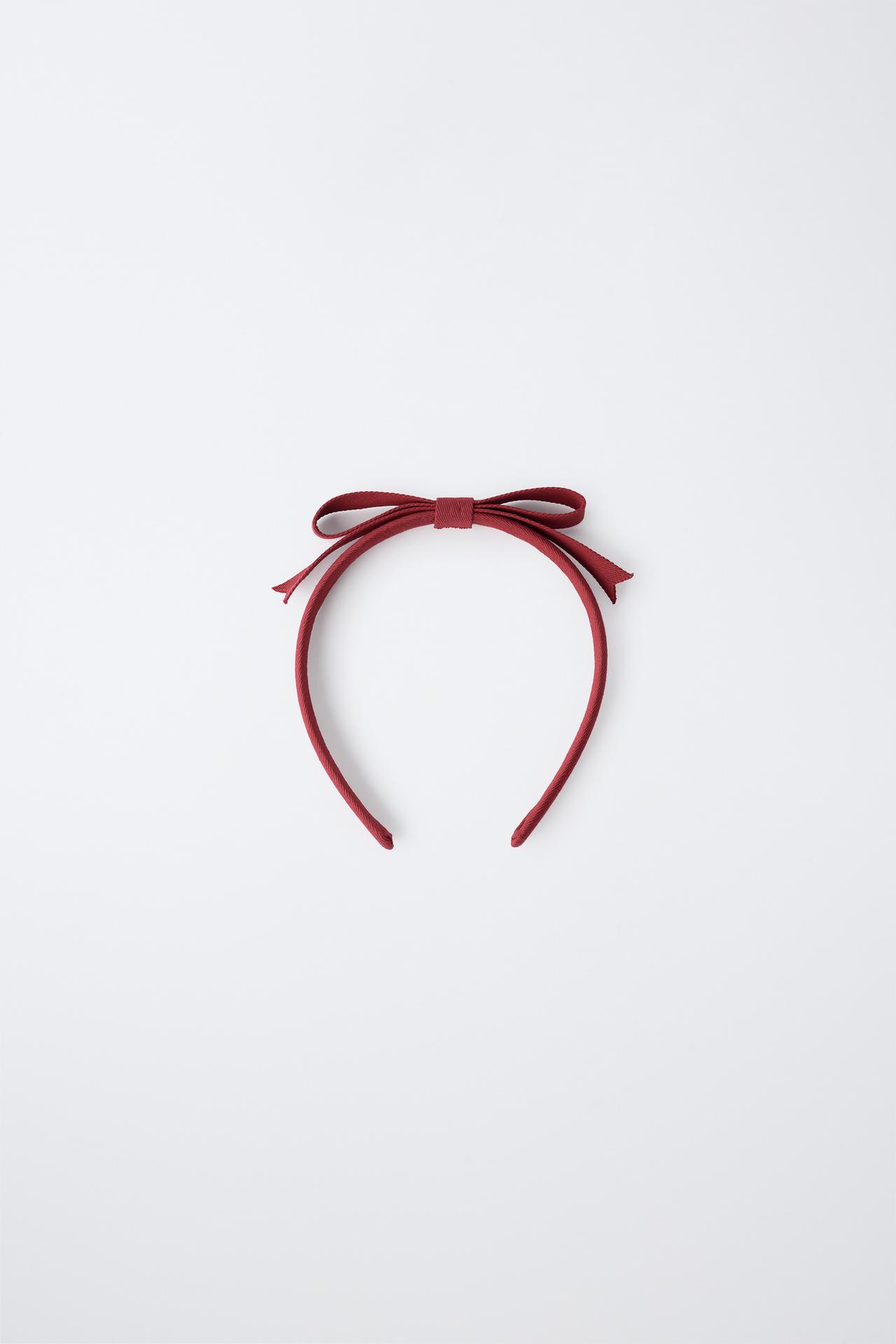 BOW APPLIQUÉ HEADBAND — Maroon
