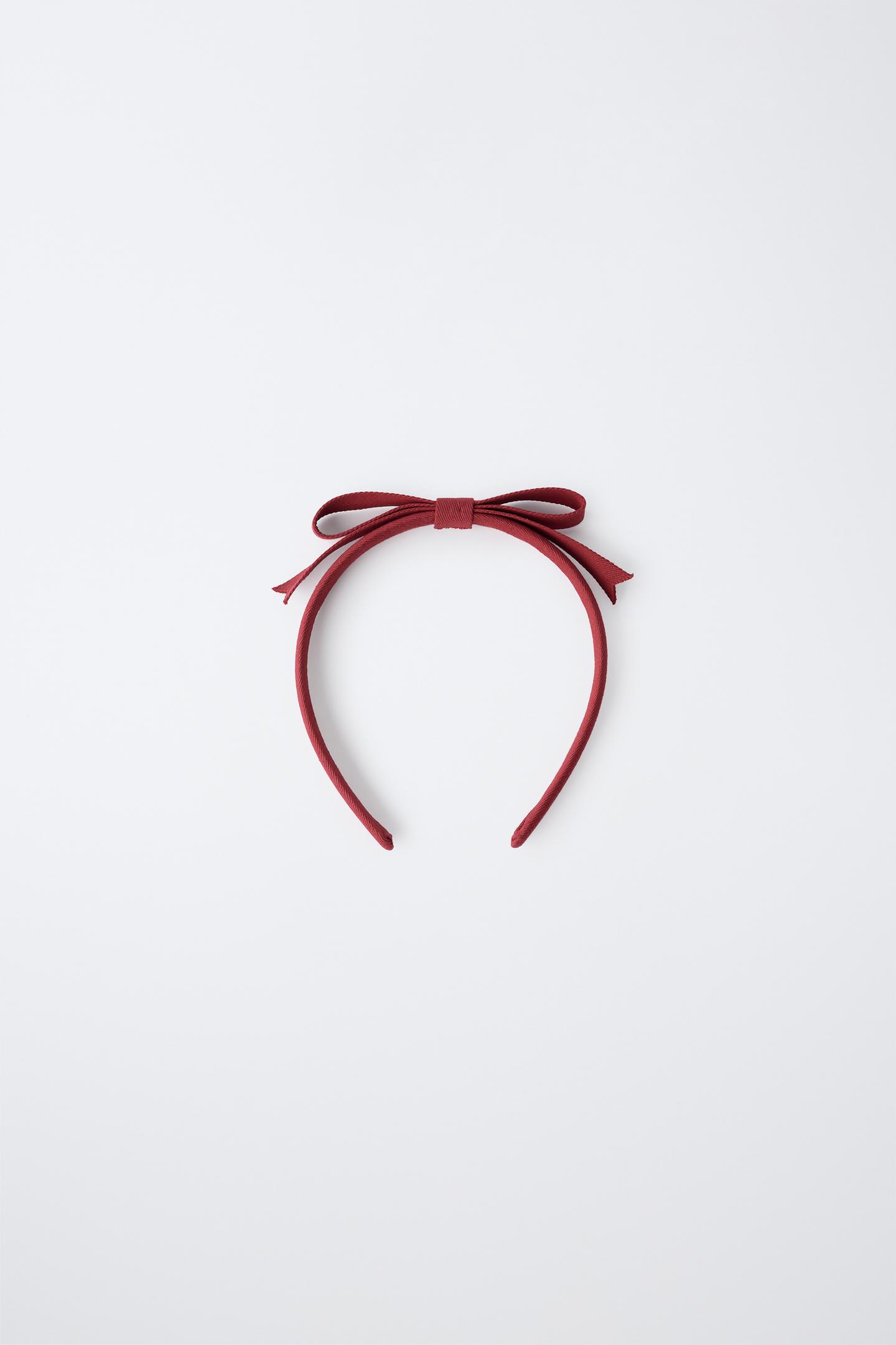 Детские аксессуары для волос Zara Bow AppliquÉ Headband, цвет: Тёмно-бордовый — фото 2
