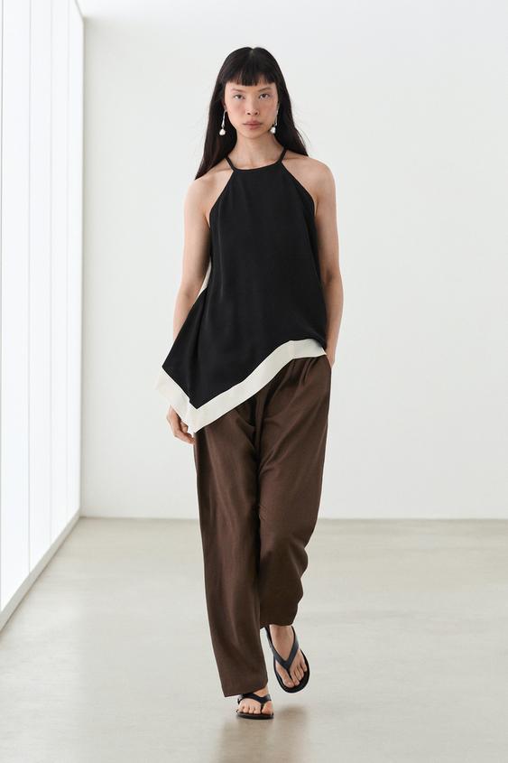 Long contrast halter top from Zara - $160