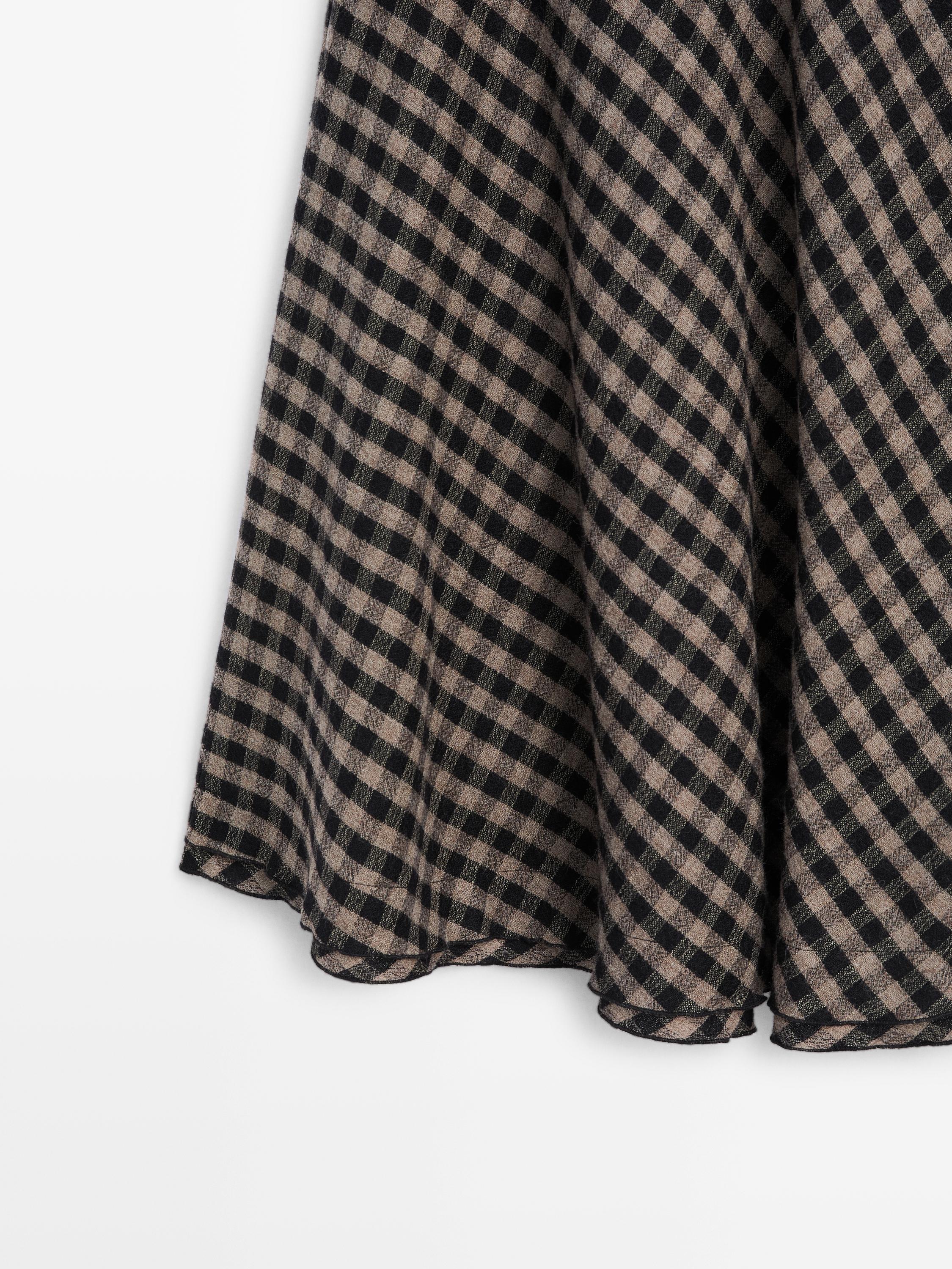 Jupe évasée à carreaux