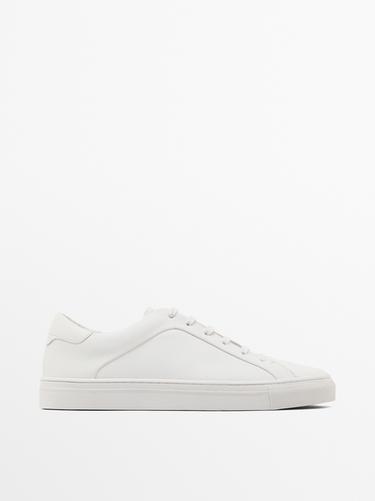 Zara Split suede trainers - White