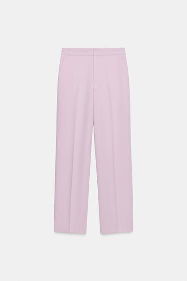 HIGH-WAIST STRAIGHT-LEG TROUSERS - Lilac by Zara