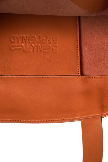 SAC SHOPPER EN CUIR - Orange de Zara - Image 1