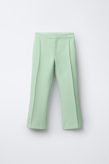 PANTALON FLARE NERVURE - Vert d'eau de Zara