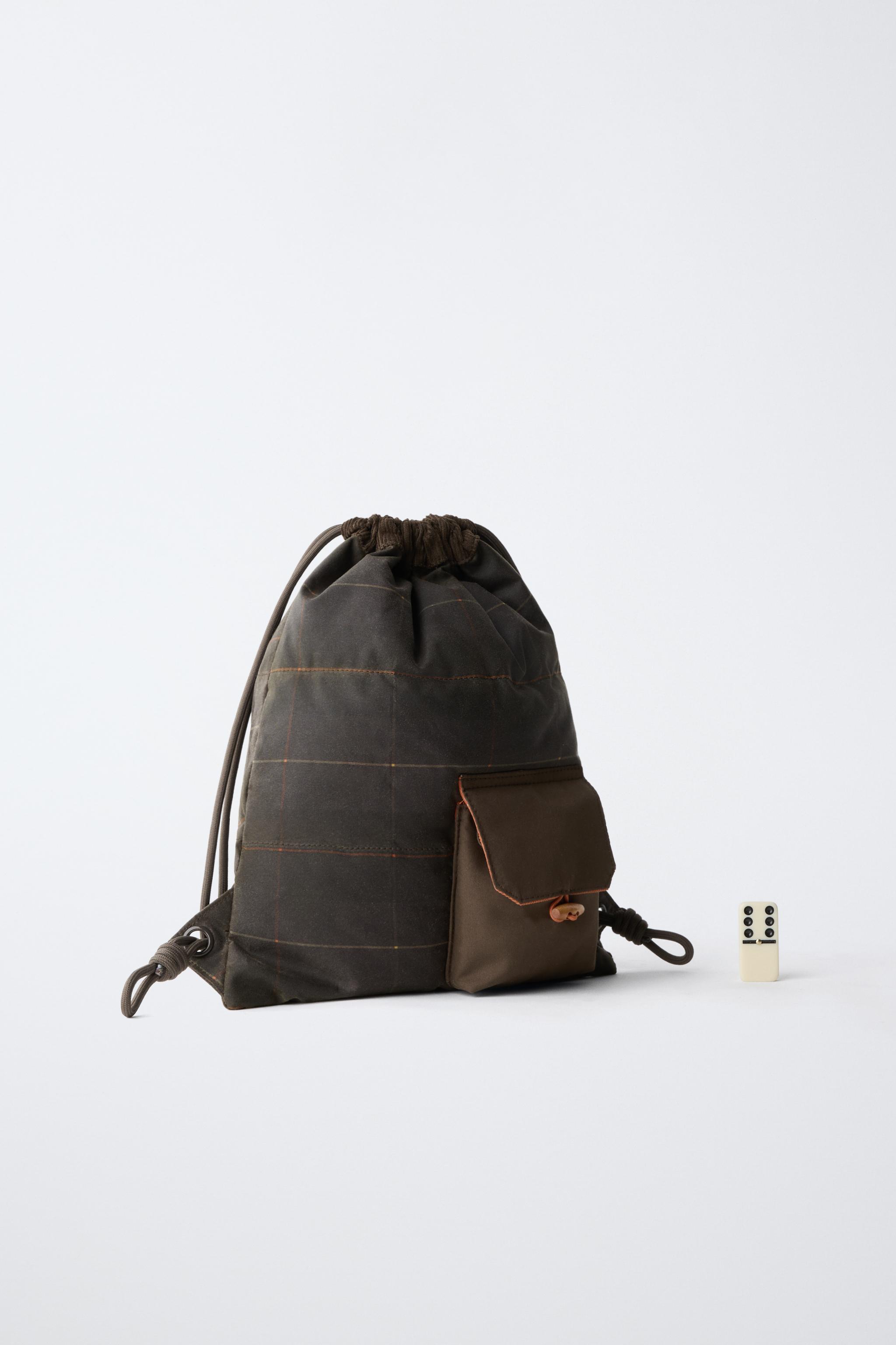 ZARA TIMELESS - CHECK PRINT SACK BACKPACK