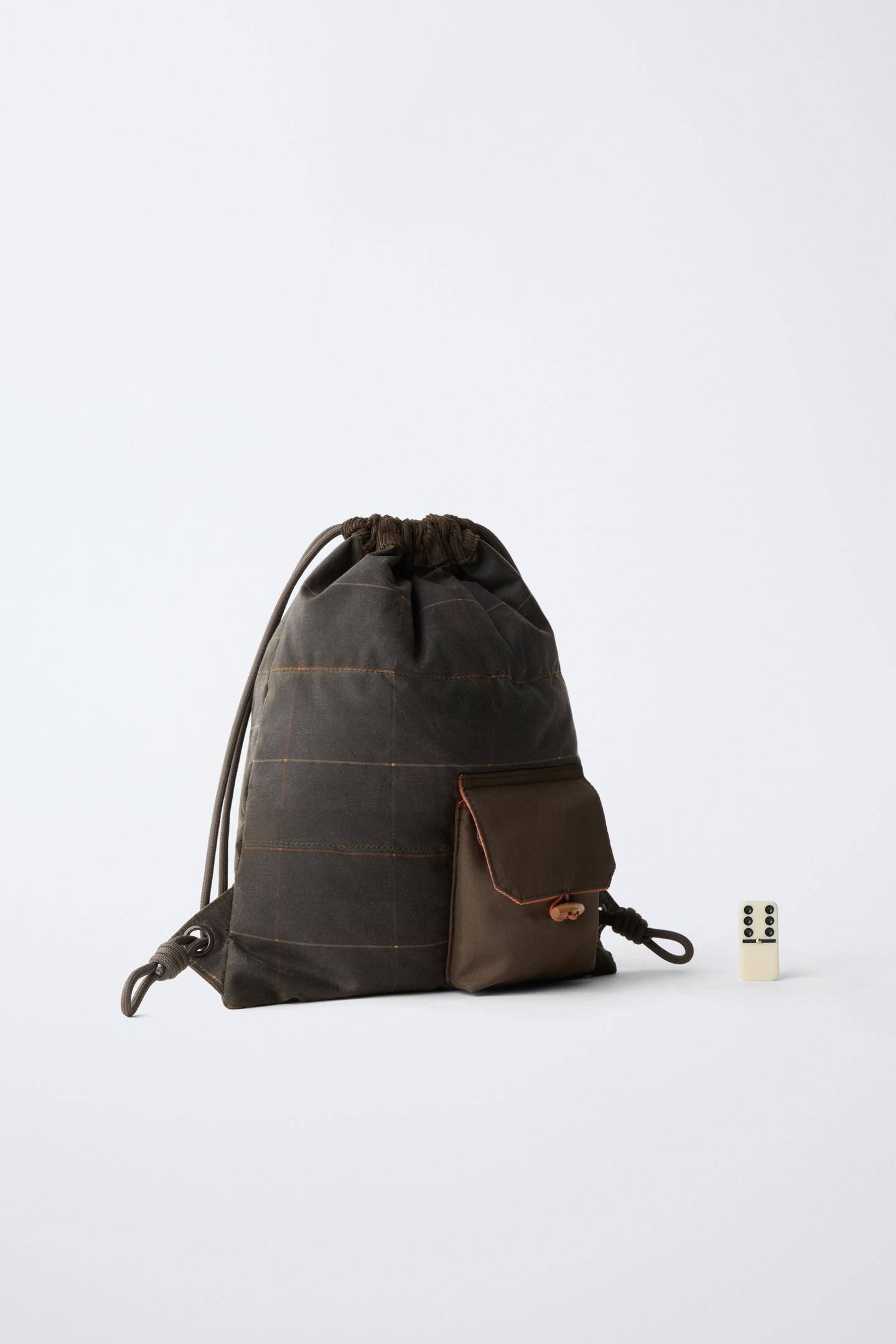 Рюкзак Zara Timeless - Check Print Sack для детей, цвет: Коричневый — фото 6