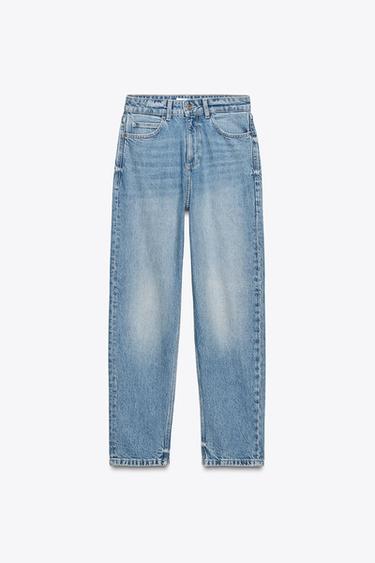 Z1975 HIGH-WAIST MOM LEG JEANS - Mid-blue by Zara