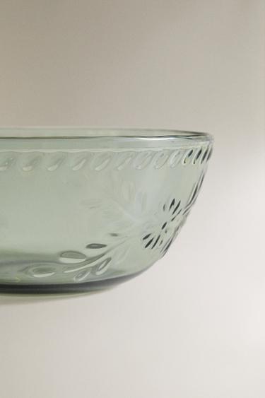 ACRYLIC FLORAL BOWL - Green / Blue by Zara - Image 3