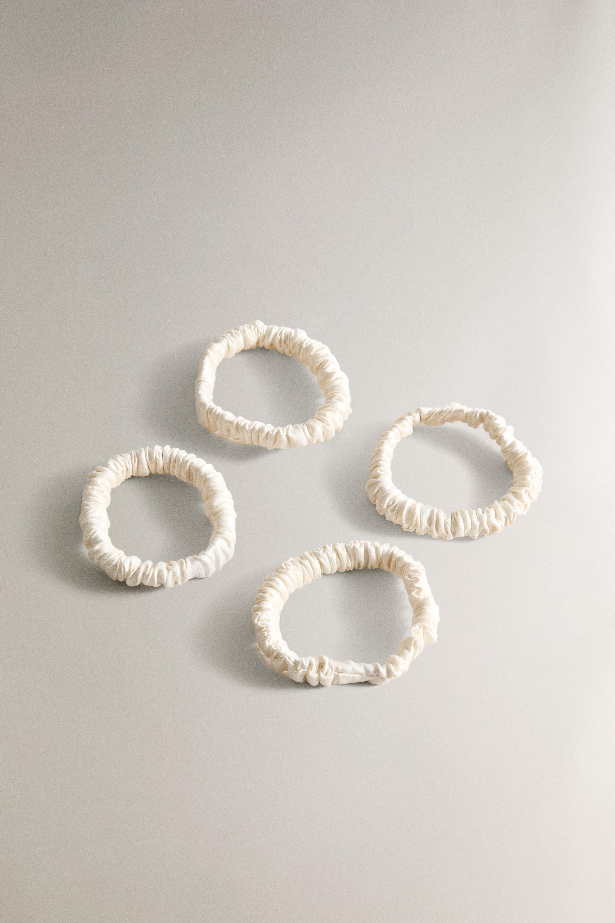 SET OF THIN MULBERRY SILK HAIR TIES (SET OF 4)