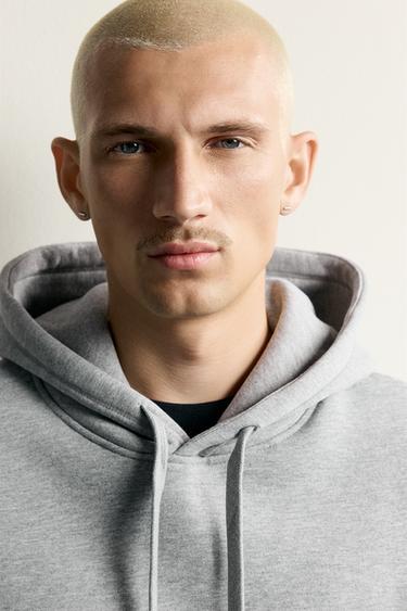 BASIC RELAXED FIT HOODIE - Grey marl by Zara