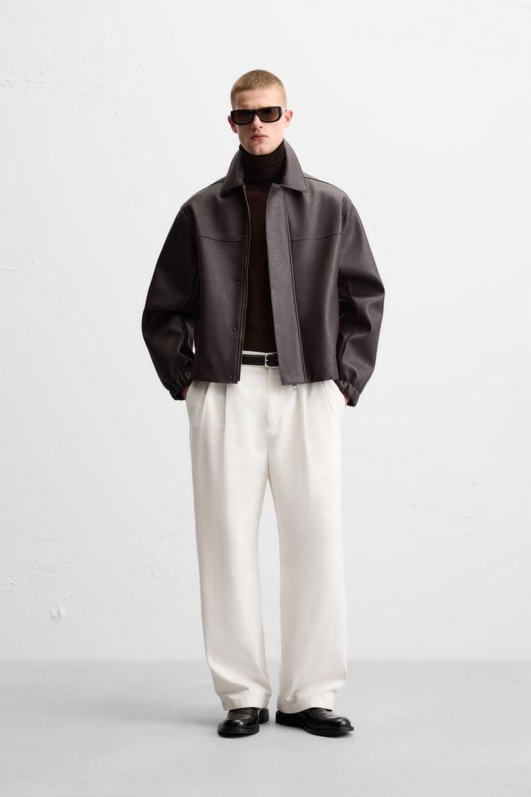Leather Effect Jacket Zara Leather Jackets For Men LEATHER EFFECT