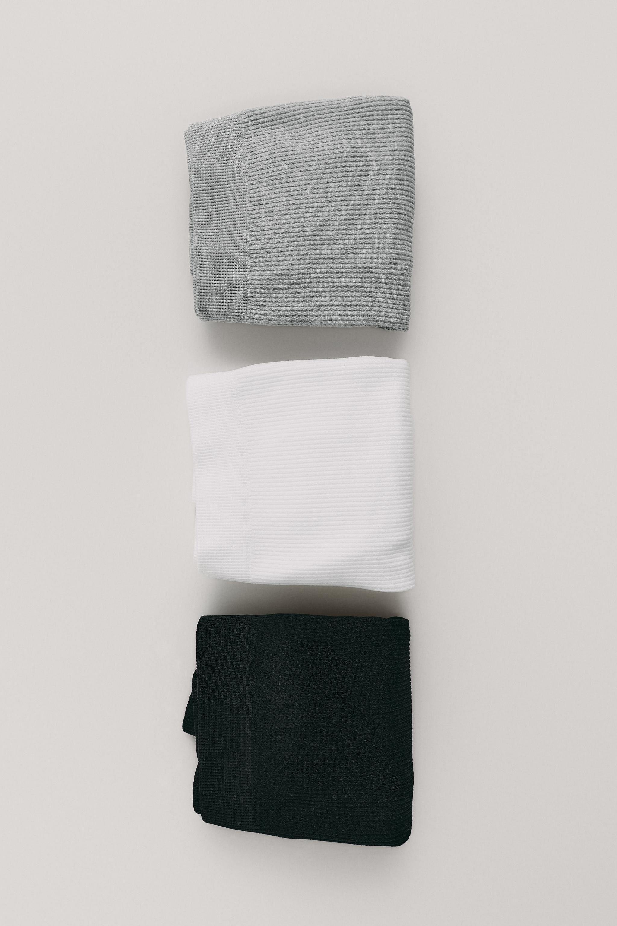8-14 YEARS / 3-PACK OF SEAMLESS CULOTTES — Black / White
