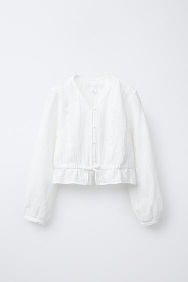 BLUSA ESTRUCTURA LAZO - Blanco roto de Zara