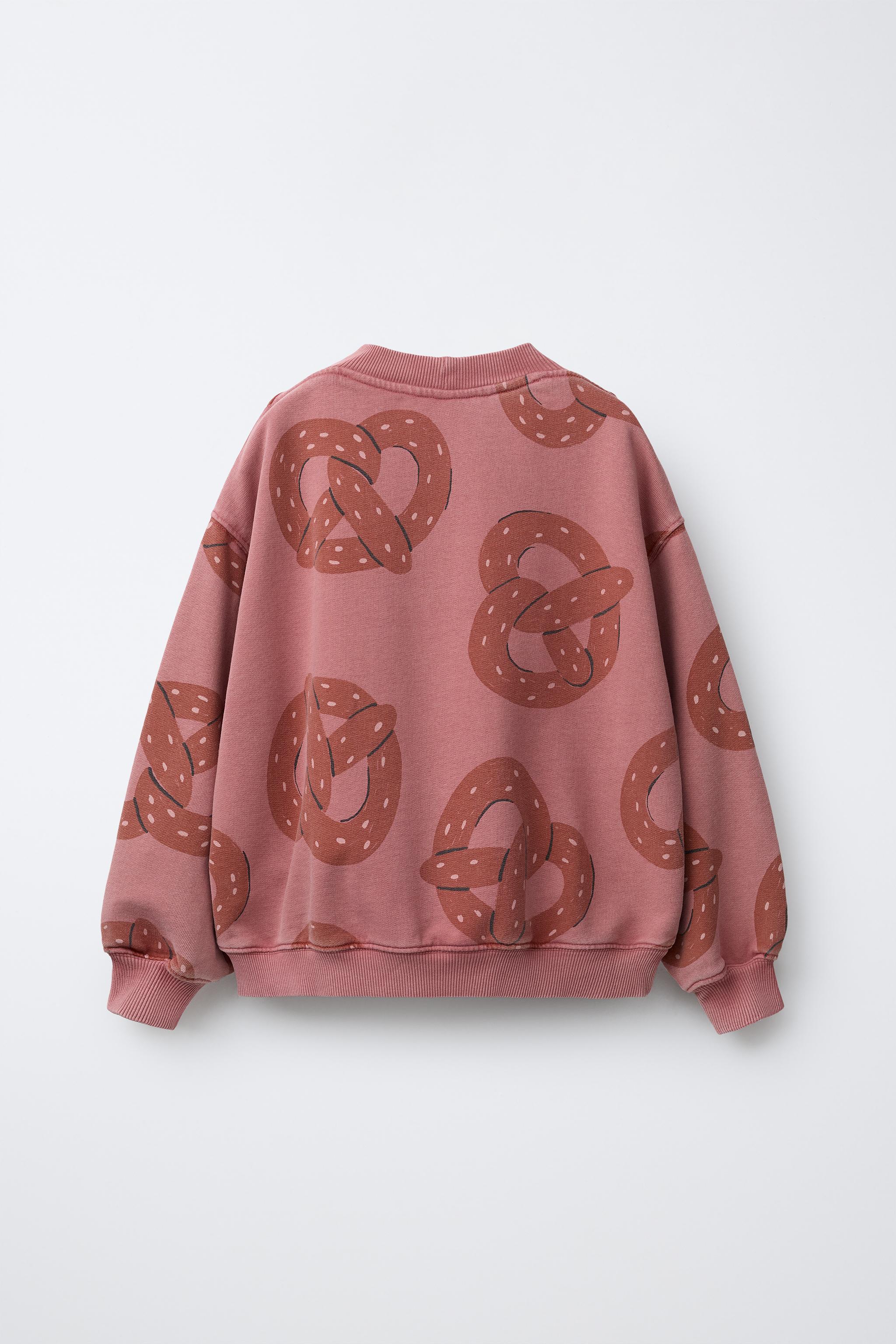 PRINTED PRETZEL SWEATSHIRT - Salmon | ZARA United States