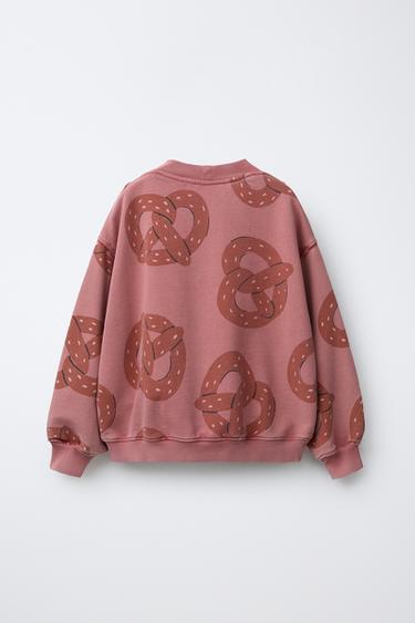 SWEAT IMPRIMÉ BRETZEL - Saumon de Zara - Image 1
