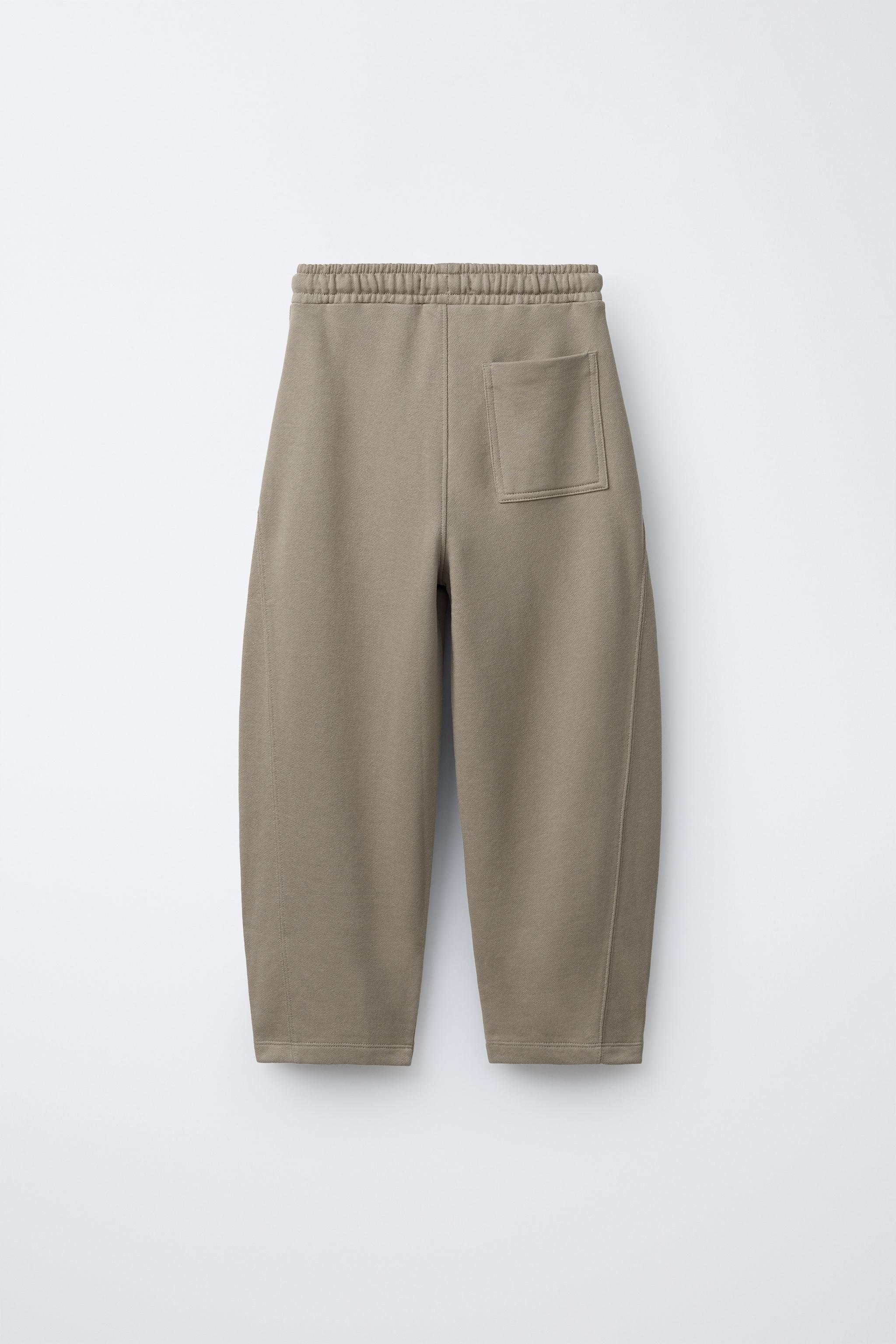 BARREL PANTS WITH LABEL - Sand | ZARA Canada