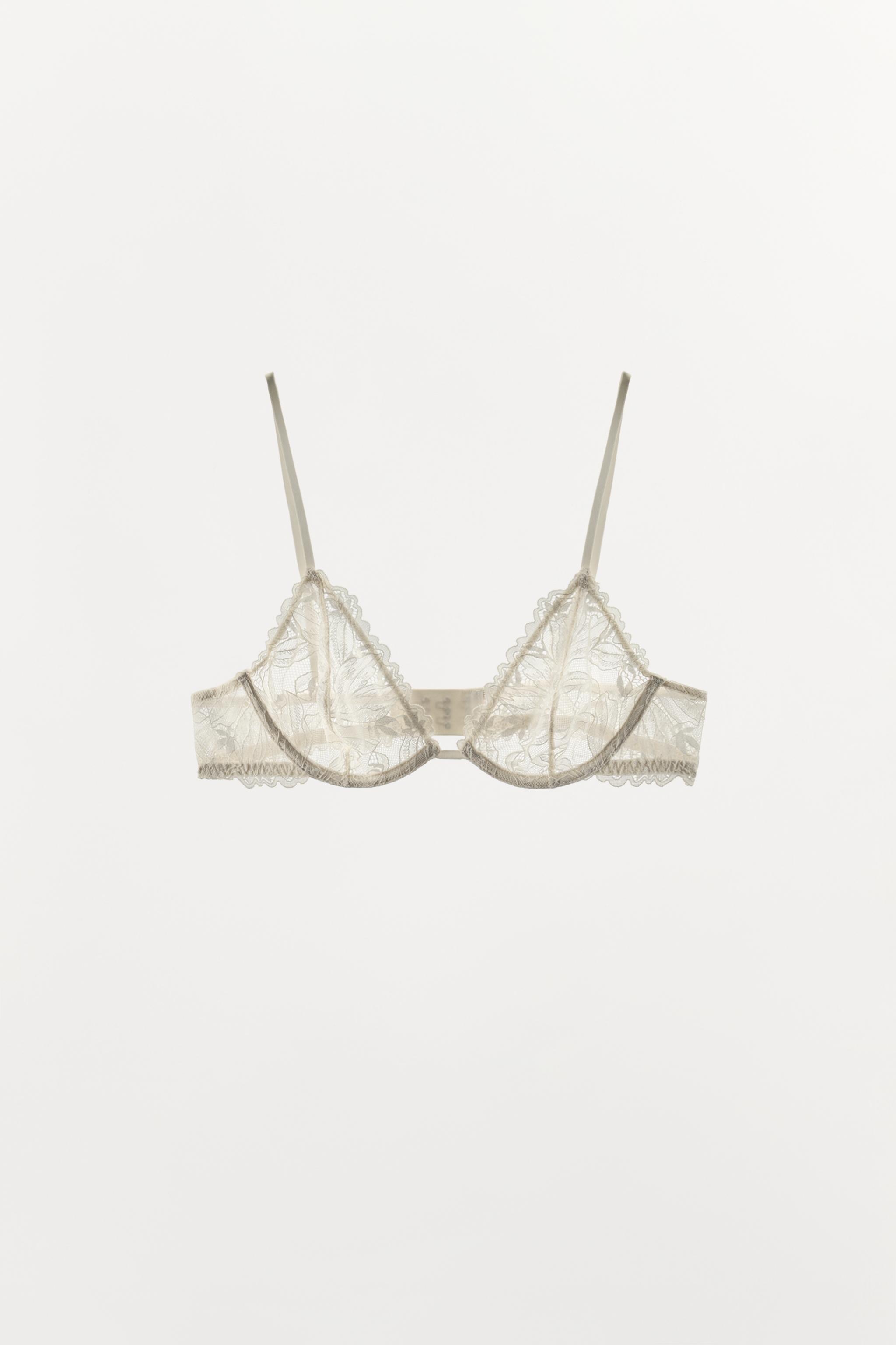 LACE UNDERWIRE BRA — Ecru