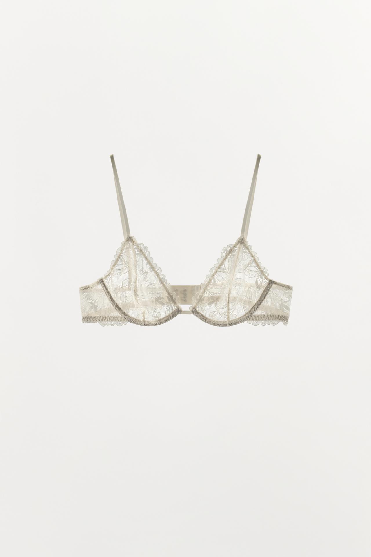 LACE UNDERWIRE BRA — Ecru