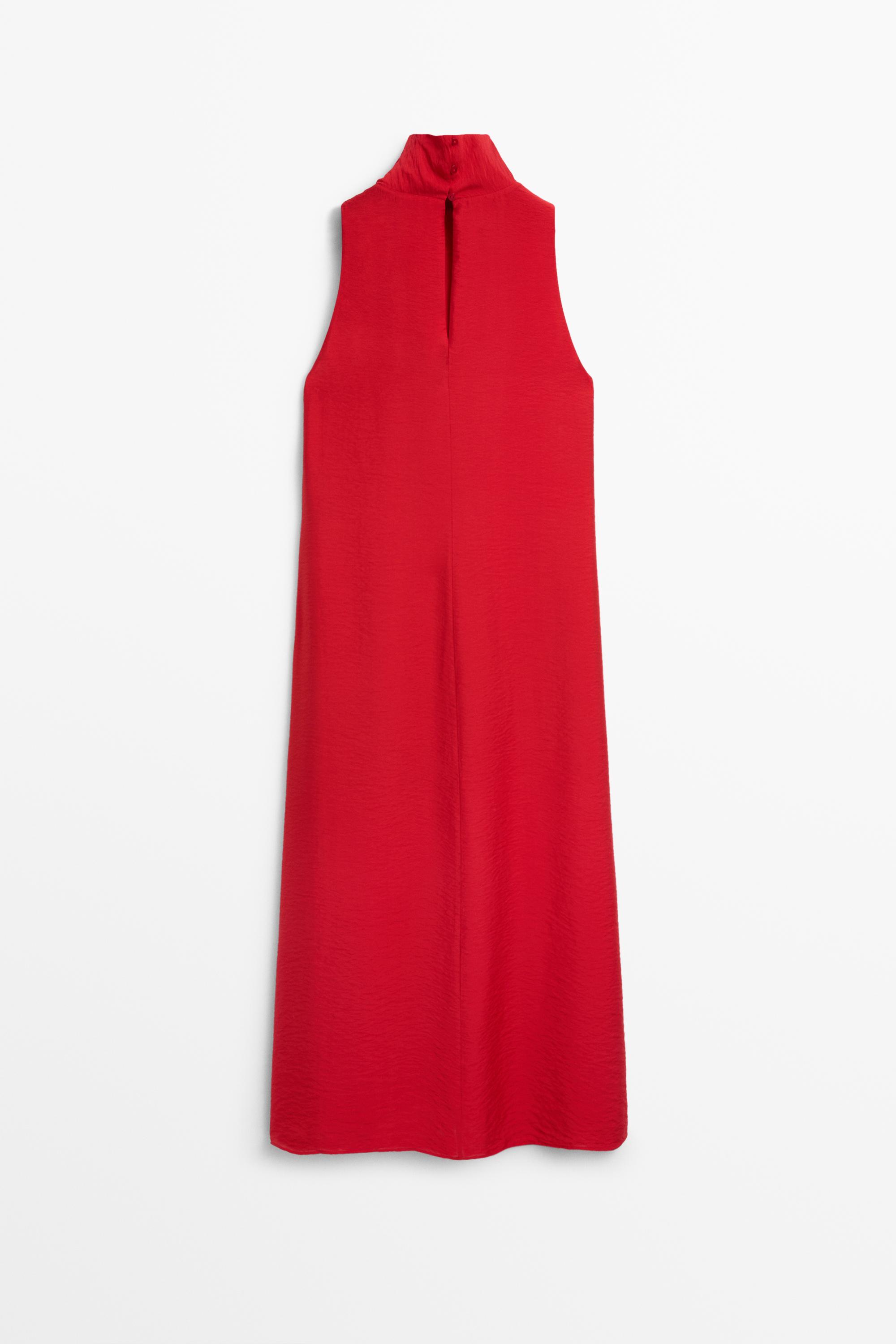 Robe midi fluide à col drapé