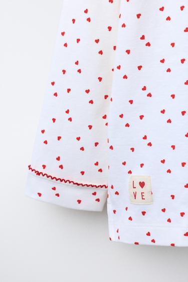 6-14 ANS/ PYJAMA À CŒURS - Écru de Zara - Image 6