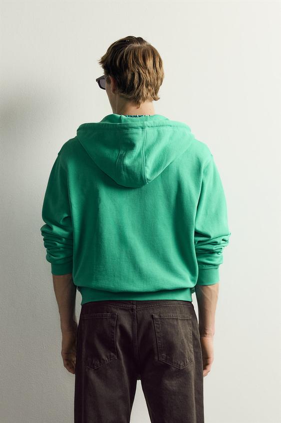 HOODIE RELAXED FIT À CAPUCHE AARON LEVINE X ZARA - Vert chiné de Zara - Image 2