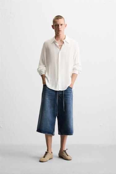 CHECK JACQUARD SHIRT - Oyster-white by Zara
