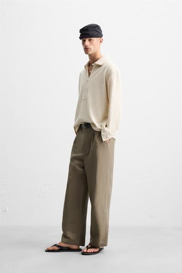 TEXTURED POLO SHIRT - Cream by Zara - Image 4