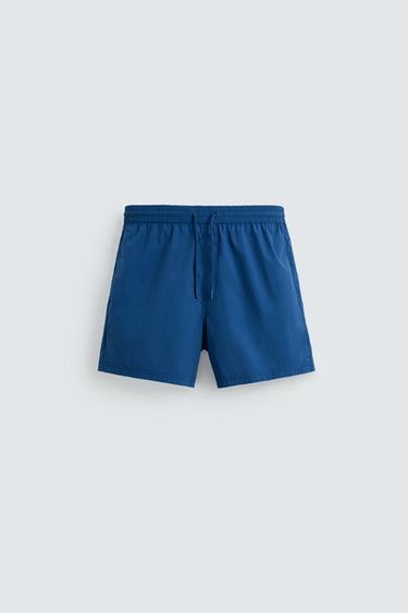 BASIC MID-LENGTH SWIMMING TRUNKS - Blue by Zara