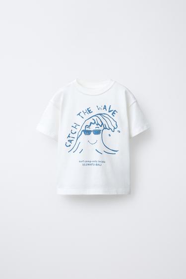 CAMISETA ESTAMPADA - Blanco roto de Zara - Imagen 0