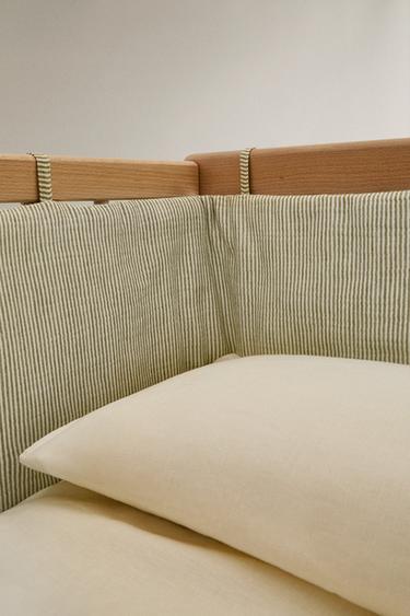 TOUR DE LIT BÉBÉ LIT BÉBÉ GAZE RAYURES - Vert de Zara - Image 1