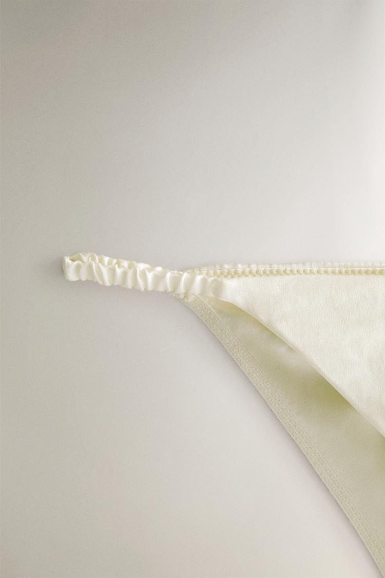 MULBERRY SILK PANTY — Ecru