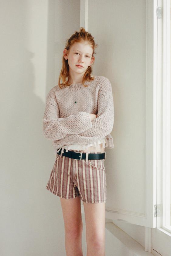 ВЯЗАНЫЙ СВИТЕР С БАХРОМОЙ — РЫЖЕВАТО-КОРИЧНЕВЫЙ от Zara — изображение 0