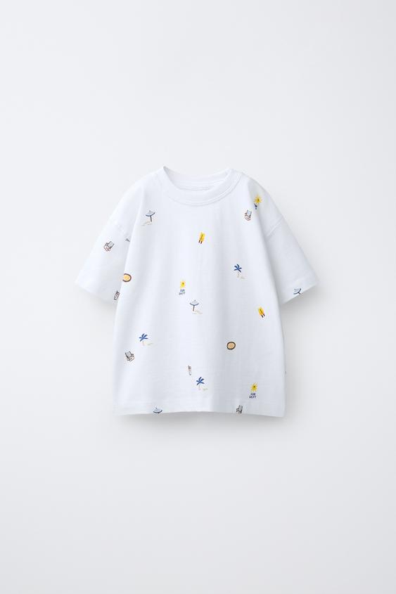 CAMISETA ESTAMPADA - Blanco roto de Zara - Imagen 0