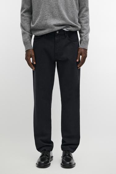 Tapered-fit denim-effect pants — Navy blue 2