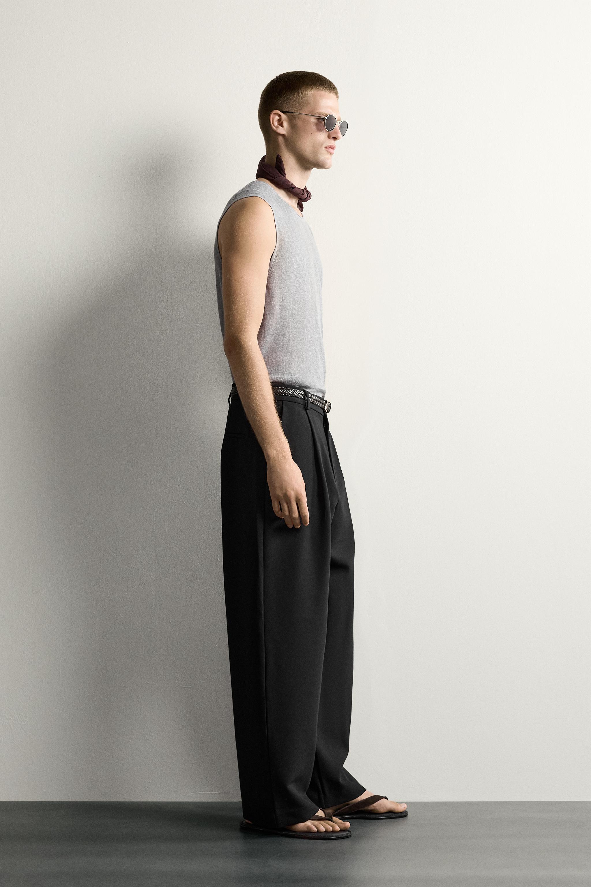 Мужские свитеры Zara 100% LINEN KNIT TANK TOP — фото 4