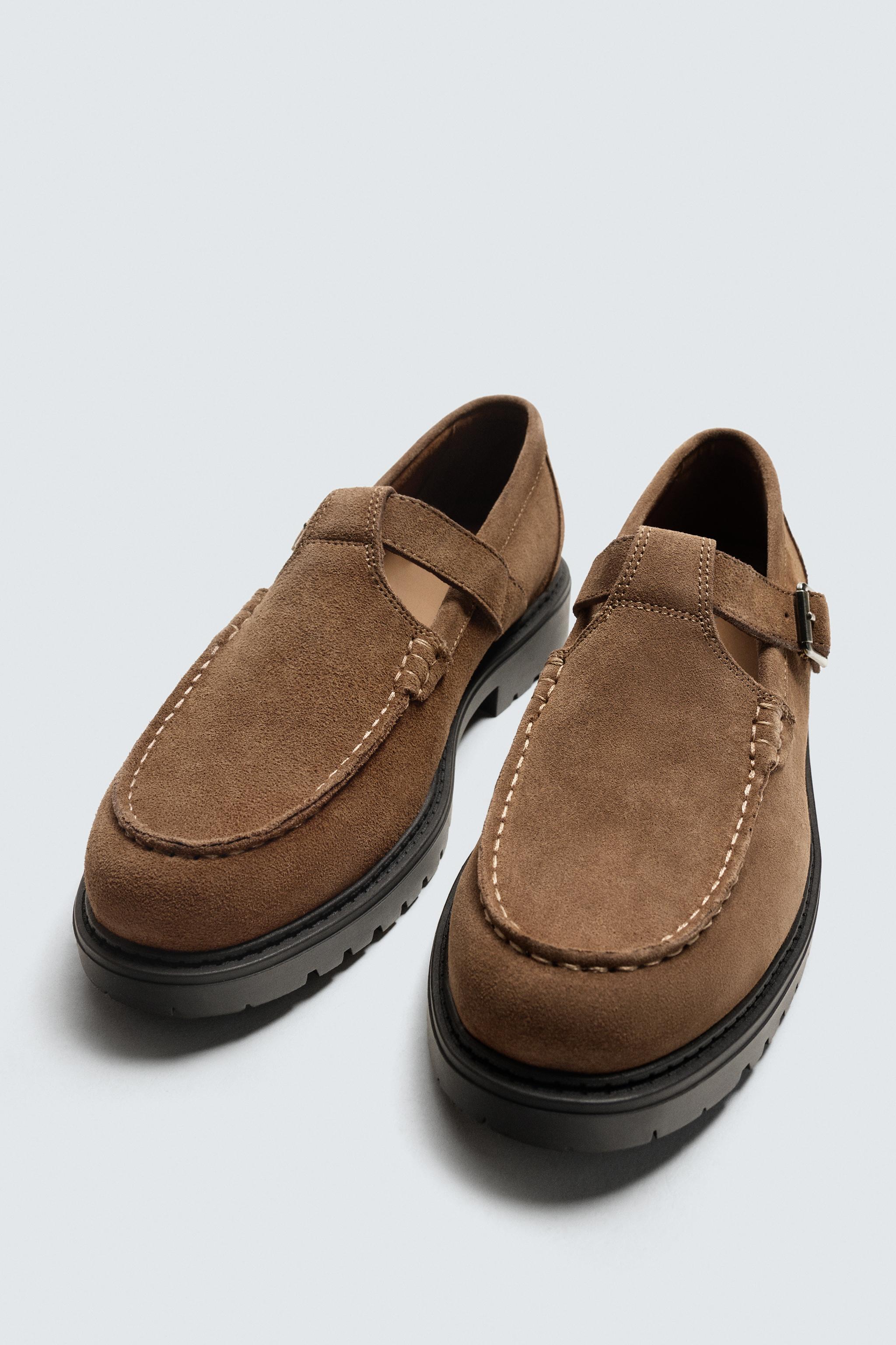 バックル付きレザーシューズ - ブラウン | ZARA Japan / 日本