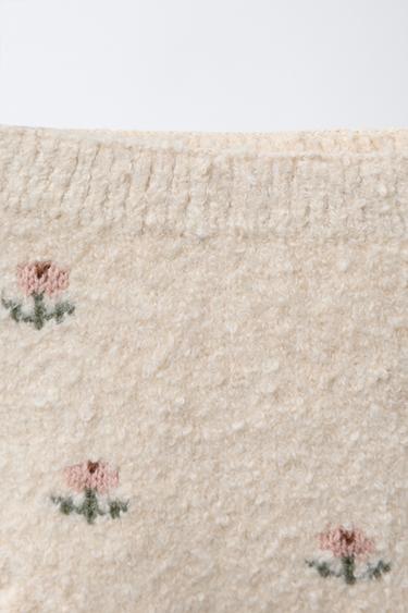 EMBROIDERED FLORAL KNIT BRIEFS - Light beige by Zara - Image 3