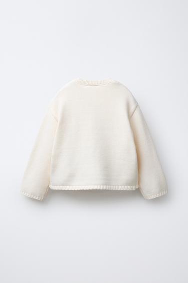 GILET EN MAILLE POCHES CŒURS - Écru de Zara - Image 1