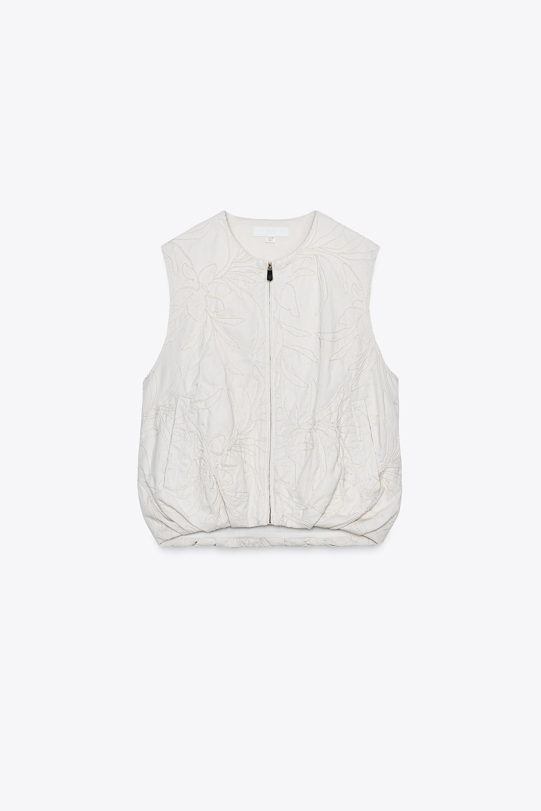 EMBROIDERED VEST - Ecru | ZARA United States