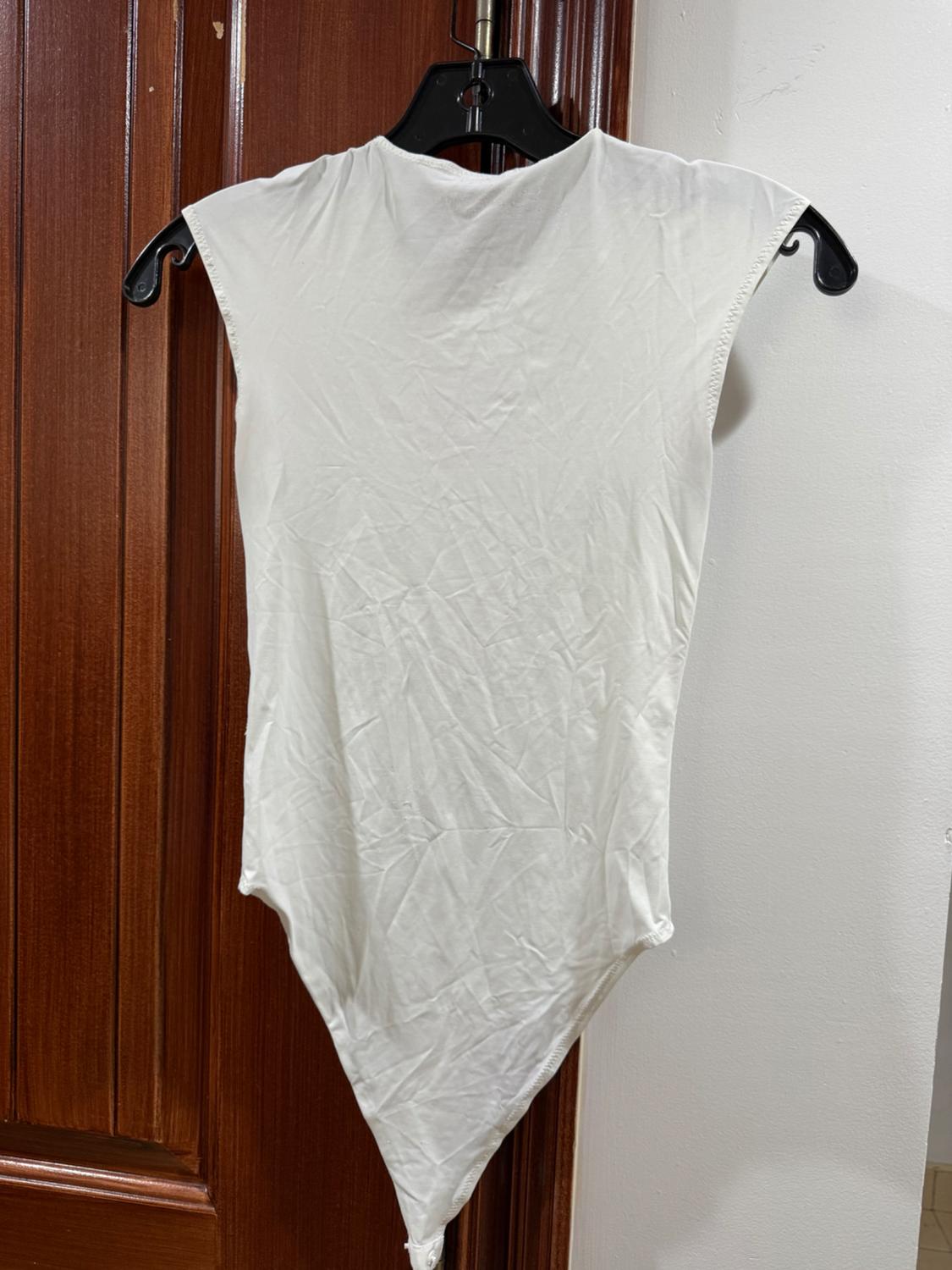 POLYAMIDE SLEEVELESS WHITE BODYSUIT - Image 2